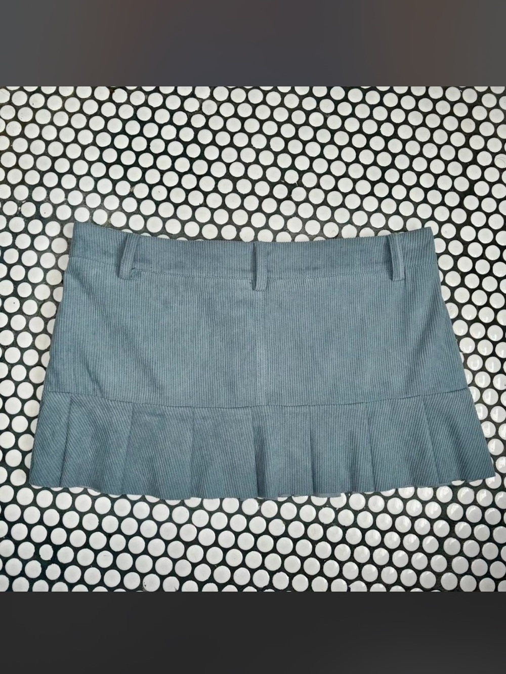 Edikted Blue Corduroy Pleated Mini Skirt - Picture 3 of 4